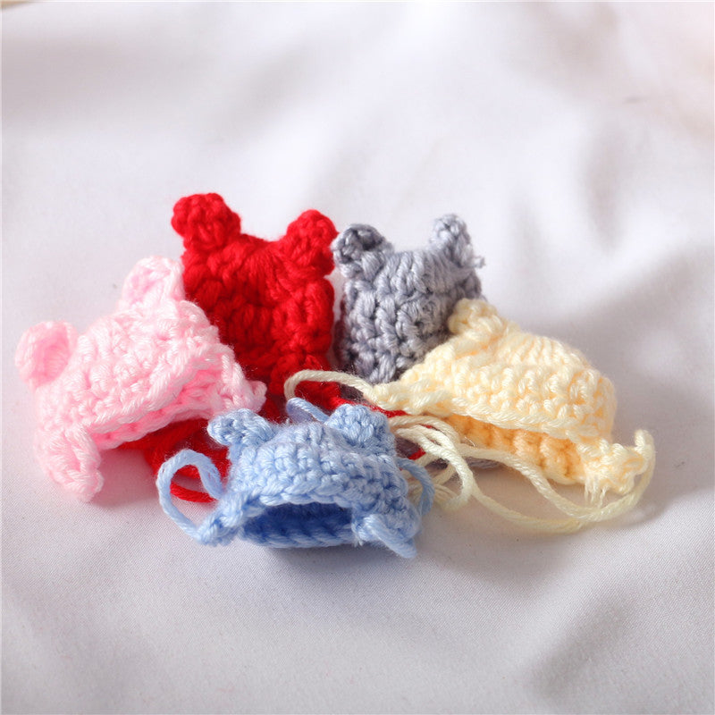 Wholesale 1:12 Dollhouse OB11 Model Mini Cute Cartoon Ears Knitted Colored Hat